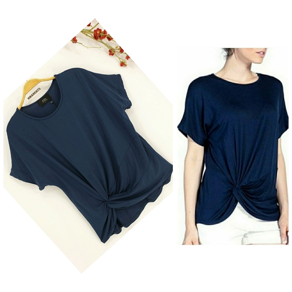 New COA Luxurious Soft Side Twist Top  Navy sz M